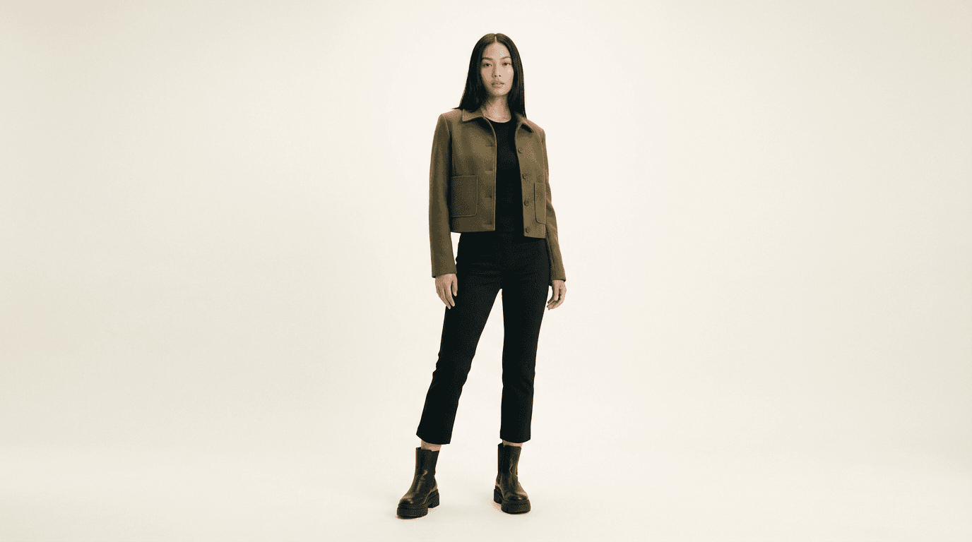 The Cropped Jacket — Olive